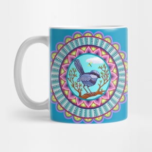 Australian Blue Wren Mandala Mug